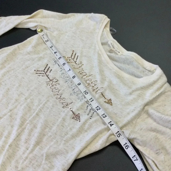 Indigo Soul Womens Ivory Thankful Grateful Blessed Graphic T-Shirt Small - Picture 7 of 11